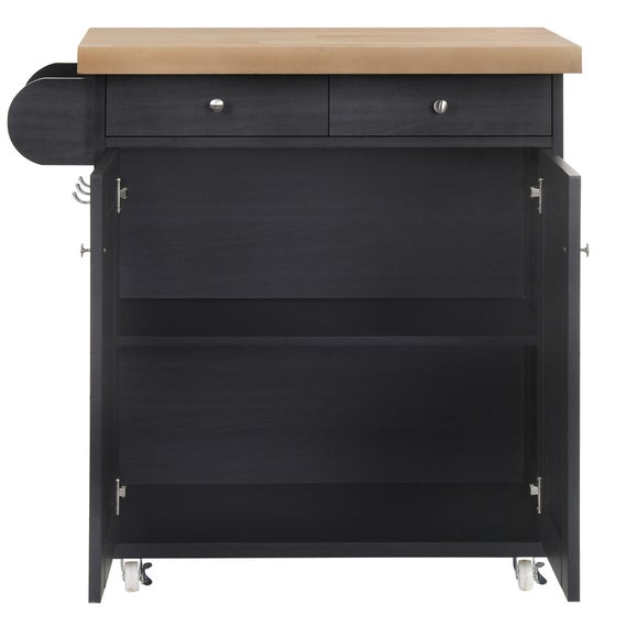 Portland Black Kitchen Island