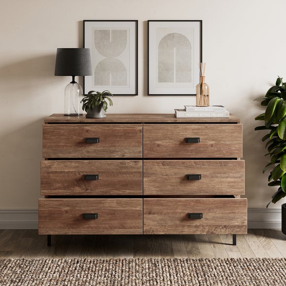 Fulton 6 Drawer Chest, Pine Effect