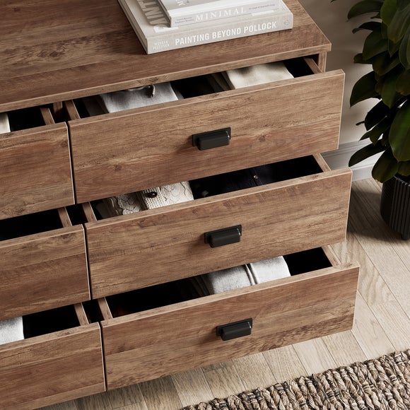 Fulton 6 Drawer Chest, Pine Effect
