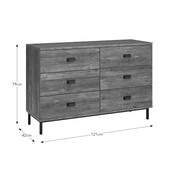 Fulton 6 Drawer Chest, Pine Effect