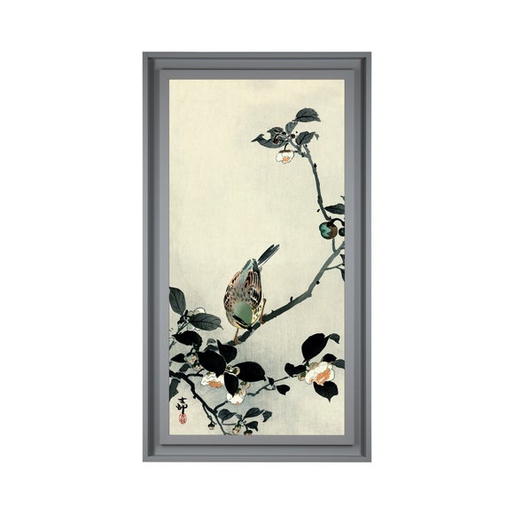 The Art Group Premium Edit Bunting on Camellia Branch Framed Print