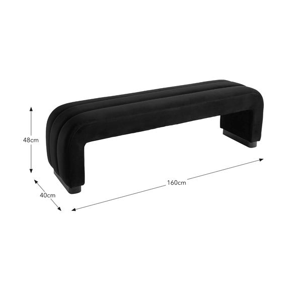 Lucilla 3 Seater Dining Bench, Velvet, product image 13