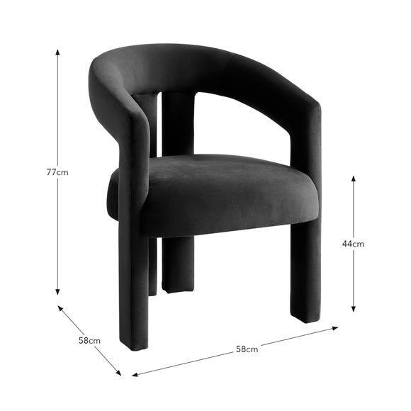 Lucilla Dining Chair, Velvet