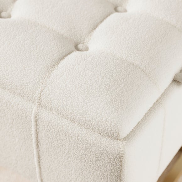 Holland Tray Table Ottoman, Ivory Sherpa