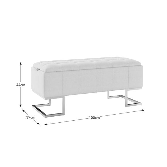 Holland Tray Table Ottoman, Ivory Sherpa
