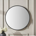 Wood Round Mirror