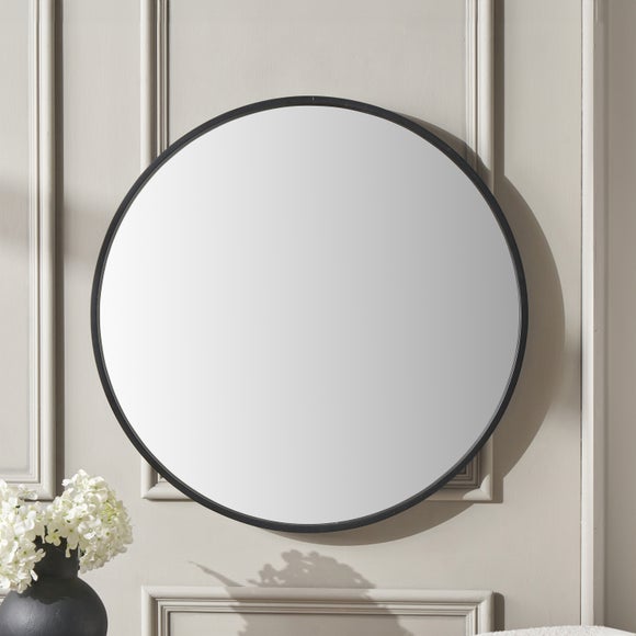 Wood Round Mirror