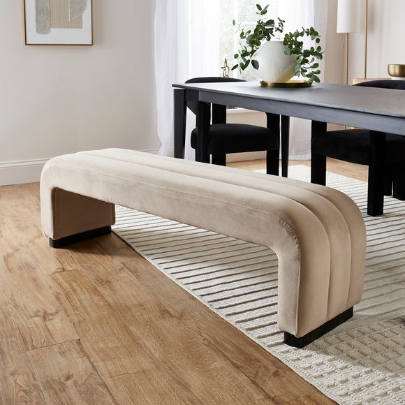 Lucilla 3 Seater Dining Bench, Velvet, product image 1