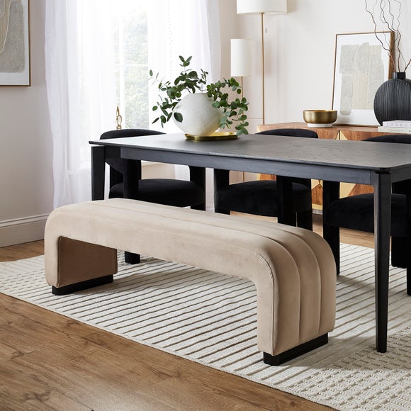 Lucilla 3 Seater Dining Bench, Velvet, product image 2