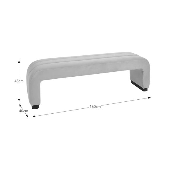 Lucilla 3 Seater Dining Bench, Velvet, product image 6
