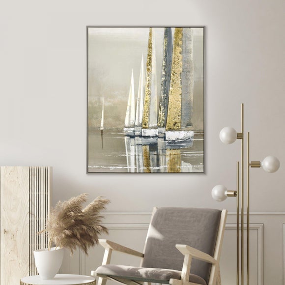 Golden Sails by Adelene Fletcher Framed Canvas