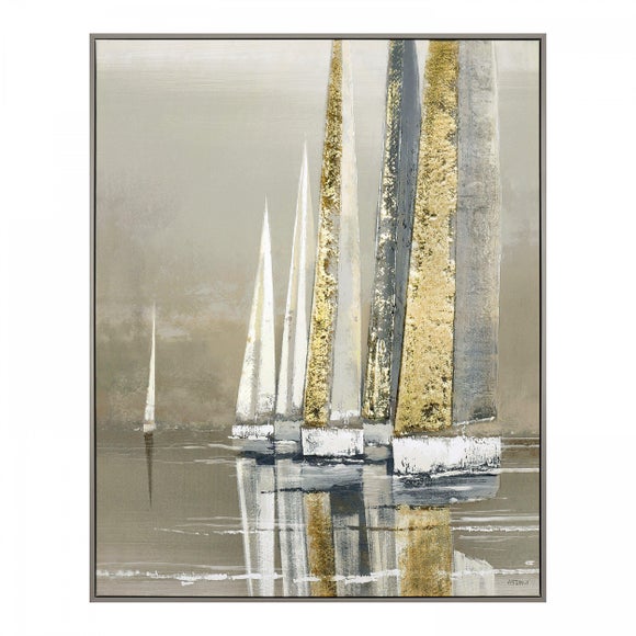Golden Sails by Adelene Fletcher Framed Canvas