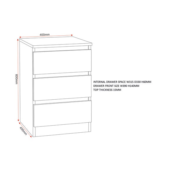 Set of 2 Walker 3 Drawer Bedside Tables, product image 16