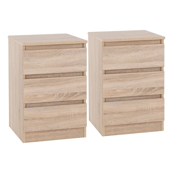 Set of 2 Walker 3 Drawer Bedside Tables, product image 1
