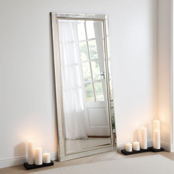 Yearn Classic Rectangle Bevelled Full Length Leaner Wall Mirror, product image 1