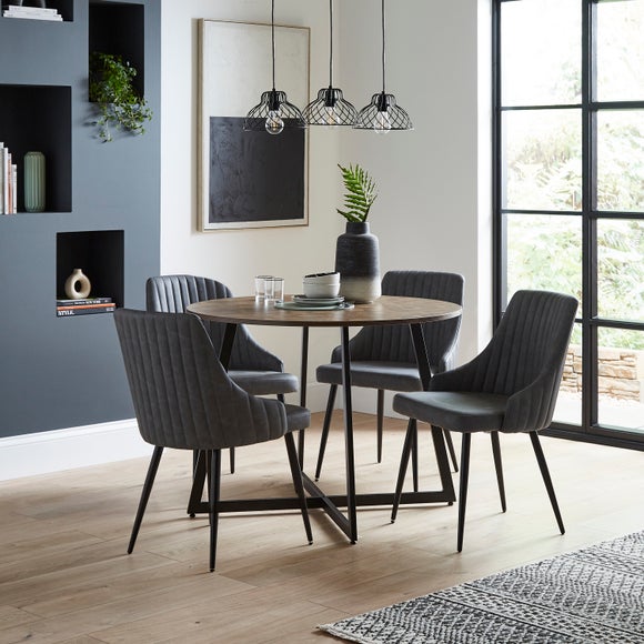 Shea Set of 2 Dining Chairs, Faux Leather, product image 2