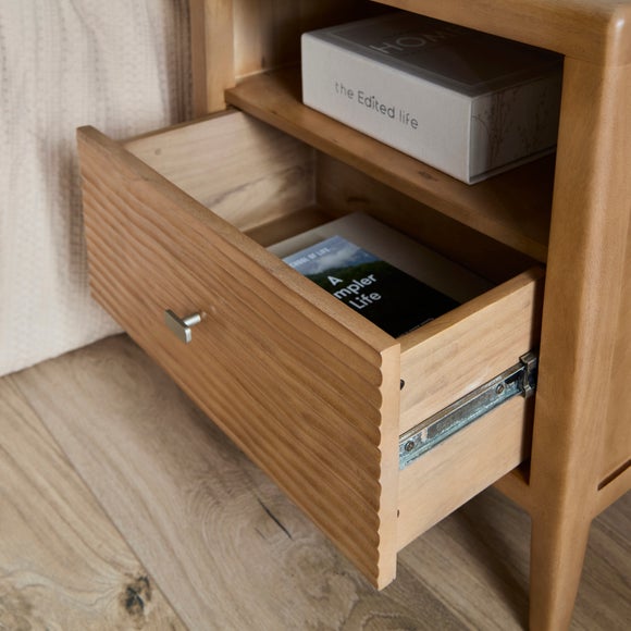 Edited Life Olsson Hand Carved 1 Drawer Bedside Table