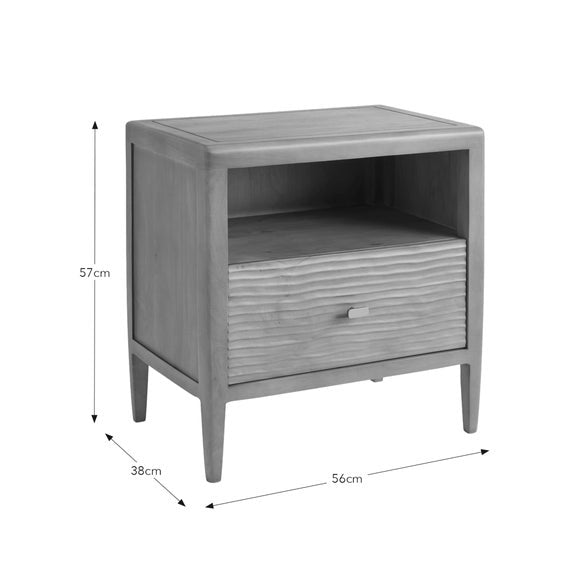 Edited Life Olsson Hand Carved 1 Drawer Bedside Table