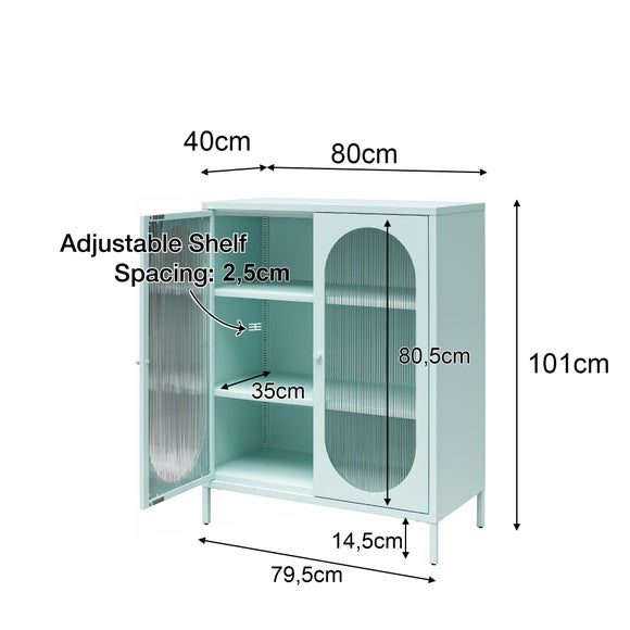 Luna Small Fluted Sideboard, Glass, product image 12
