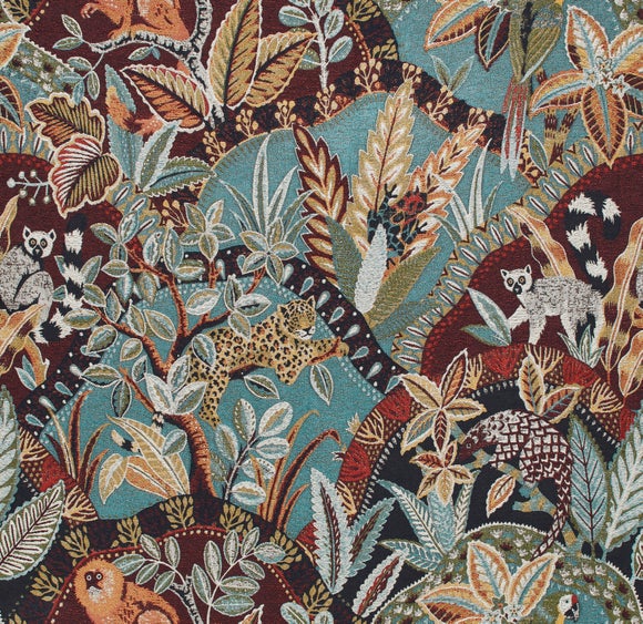 Eliza Wooden Arm Jacquard Nature's Exhibitionists Occasional Armchair Wild Tropics