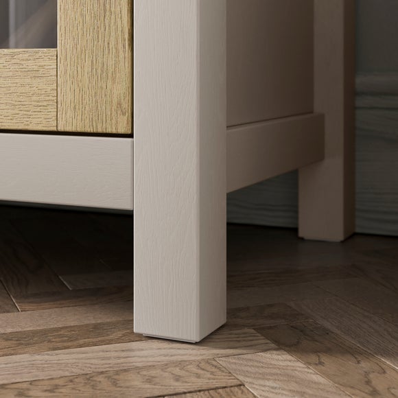 Olney Glazed Extra Wide Sideboard, Stone & Oak Effect