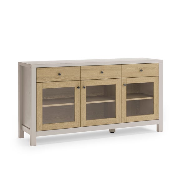 Olney Glazed Extra Wide Sideboard, Stone & Oak Effect