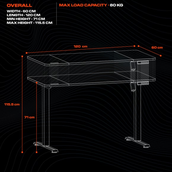 X Rocker Ascend Height Adjustable Desk, product image 9
