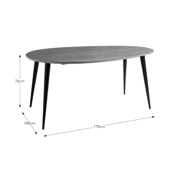 Grayson Organic Shaped 6 Seater Dining Table
