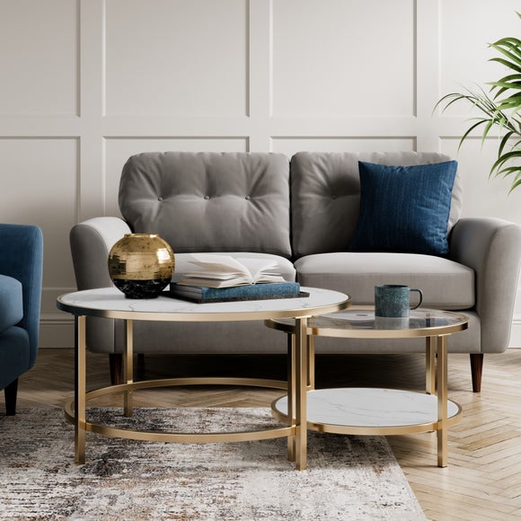 Sofia Faux Marble Nest of Coffee Tables