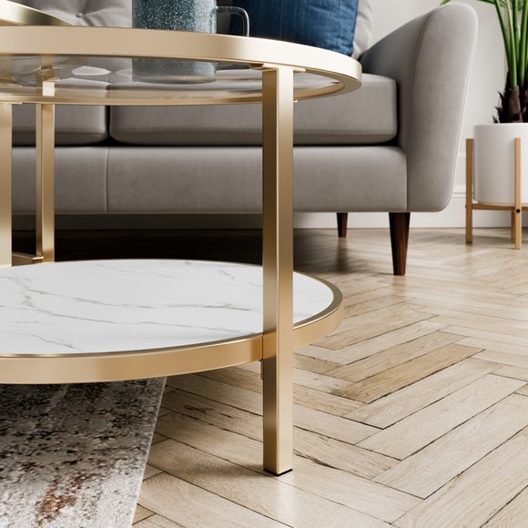 Sofia Faux Marble Nest of Coffee Tables