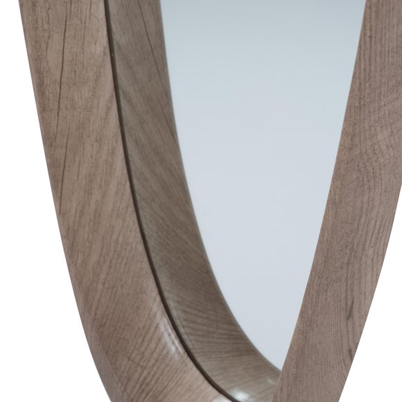 Wood Veneer Teardrop Wall Mirror, product image 3