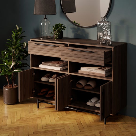 Bryant Hallway Console Table with Shoe Storage, Mango Wood Effect, product image 2
