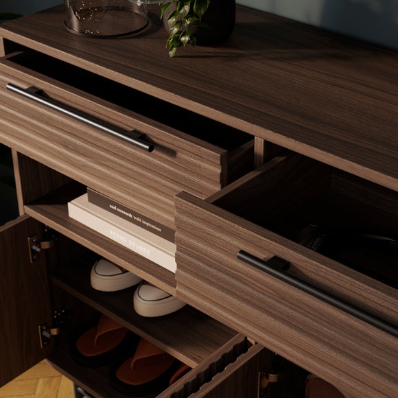 Bryant Hallway Console Table with Shoe Storage, Mango Wood Effect, product image 3