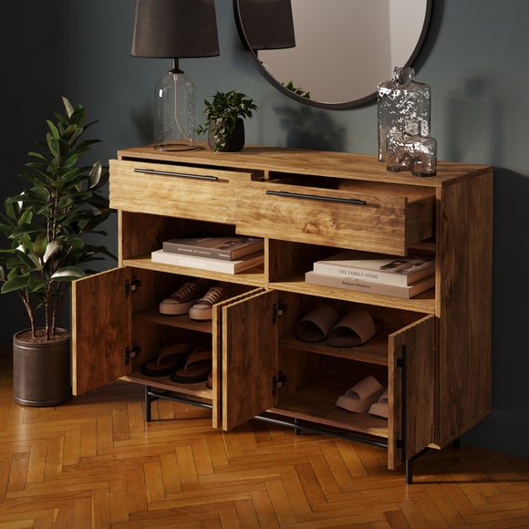 Bryant Hallway Console Table with Shoe Storage, Mango Wood Effect, product image 10