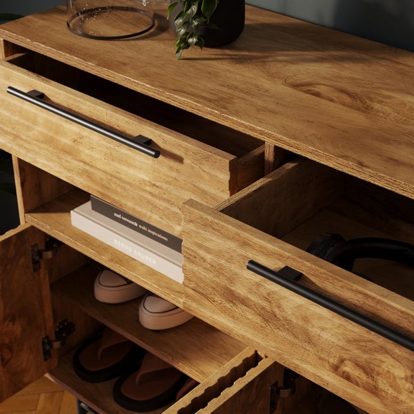 Bryant Hallway Console Table with Shoe Storage, Mango Wood Effect, product image 11