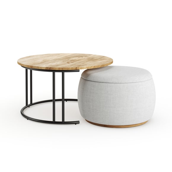 Bryant Upholstered Pouffe Coffee Table Nest, product image 6