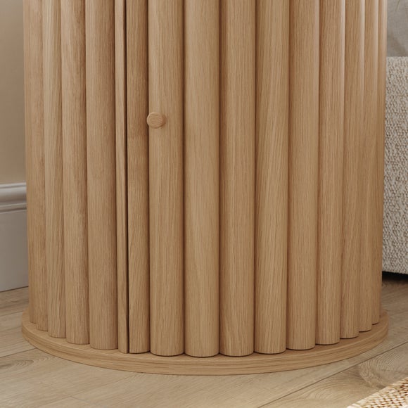 Lucin Travertine Effect Bedside Table