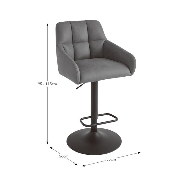 Jase Adjustable Height Barstool, Faux Leather, product image 14