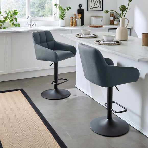 Jase Adjustable Height Barstool, Faux Leather, product image 16