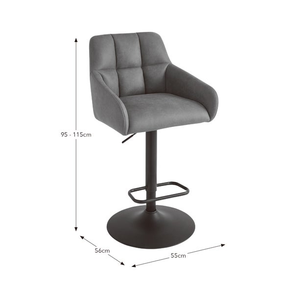 Jase Adjustable Height Barstool, Faux Leather, product image 20
