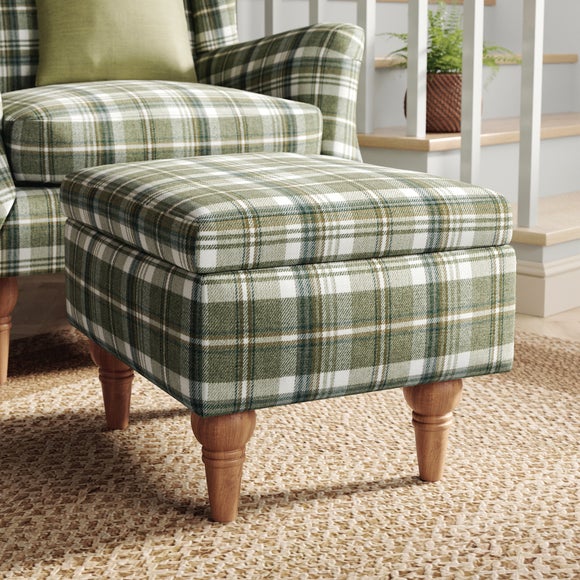 Charnwood Checked Storage Footstool, product image 1