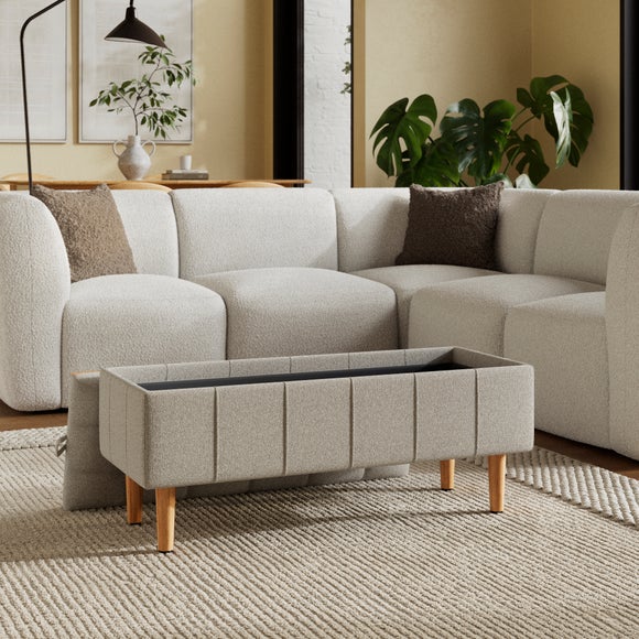 Holland Basketweave Tray Table Ottoman
