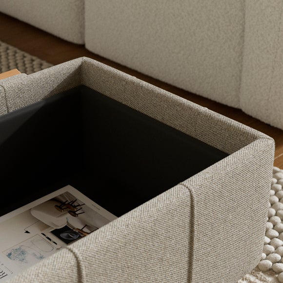 Holland Basketweave Tray Table Ottoman