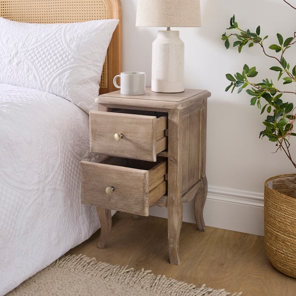 Giselle 2 Drawer Bedside Table, Mango Wood, product image 8