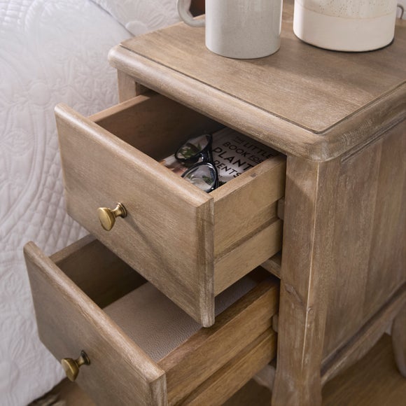 Giselle 2 Drawer Bedside Table, Mango Wood, product image 9