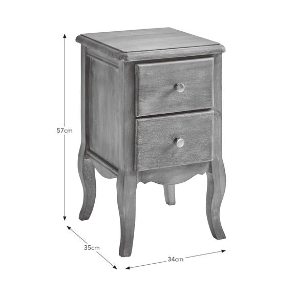 Giselle 2 Drawer Bedside Table, Mango Wood, product image 12
