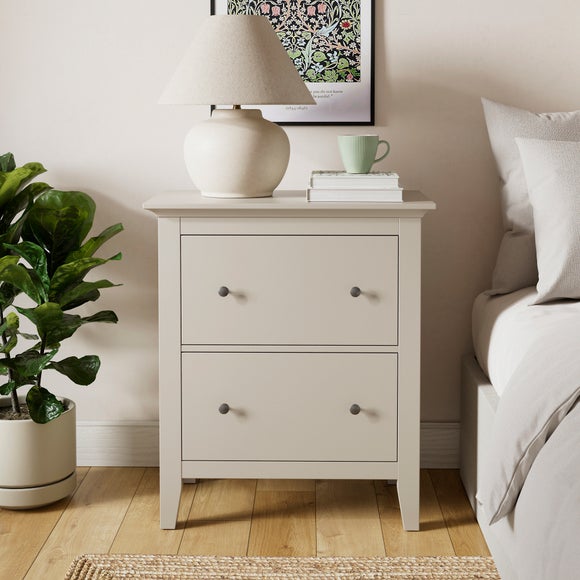 Lynton 2 Drawer Wide Tall Bedside Table, product image 1