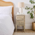 Giselle 2 Drawer Bedside Table, Mango Wood, product image 1