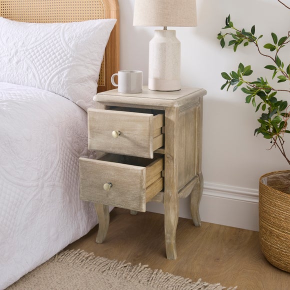 Giselle 2 Drawer Bedside Table, Mango Wood, product image 2
