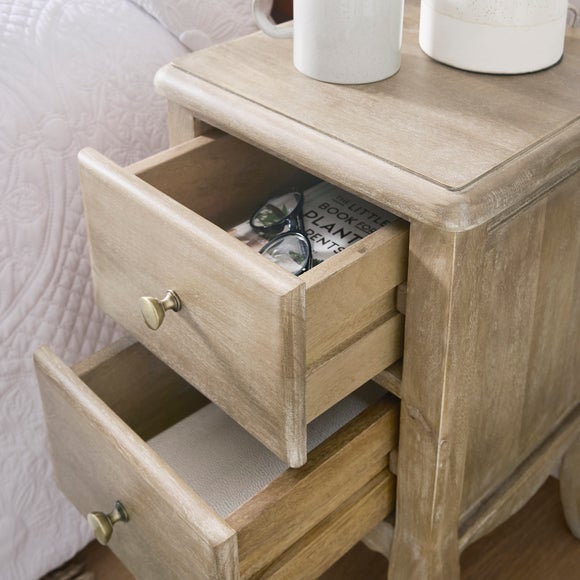 Giselle 2 Drawer Bedside Table, Mango Wood, product image 3